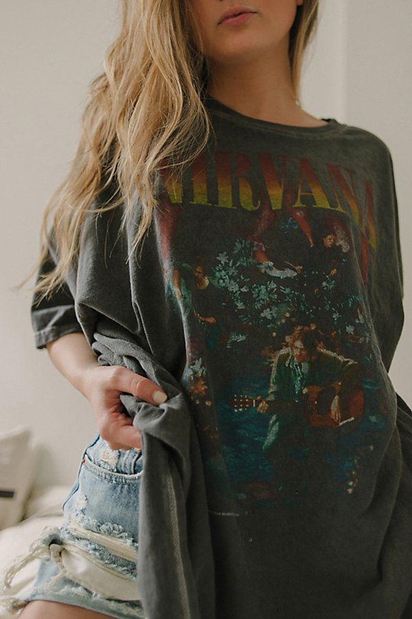 Nirvana Unplugged T-Shirt Dress - Black at Urban Outfitters | Urban Outfitters (US and RoW)