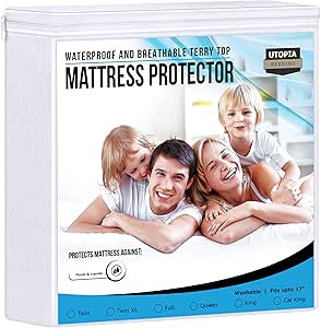 Utopia Bedding Premium Waterproof Terry Mattress Protector King 200 GSM, Mattress Cover, Breathab... | Amazon (US)