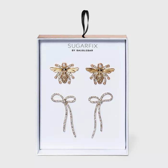 SUGARFIX by BaubleBar Bow and Bumble Bee Earring Set 2pc - Clear | Target