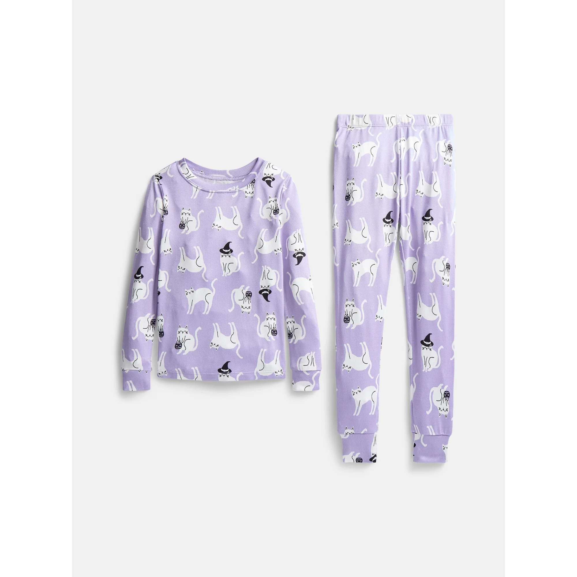 Halloween Girls' Tight Fit Long Sleeve Top and Pants Pajama Set from Way to Celebrate, 2-Piece, S... | Walmart (US)