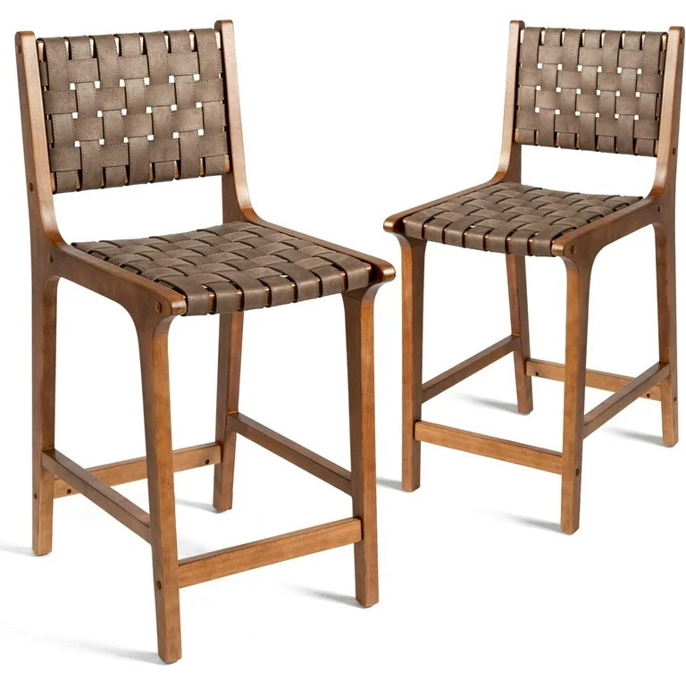 CangLong,  Counter Stool Barstool 24 Inch Seat Height,Set of 2,Brown | Walmart (US)