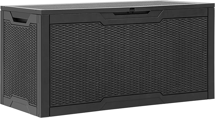 YITAHOME 100 Gallon Resin Deck Box, Weather Resistant Outdoor Storage Box, Lockable Indoor Outdoo... | Amazon (US)