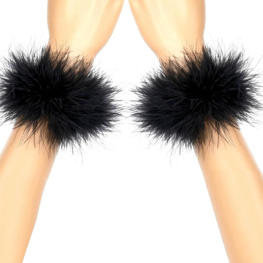 2Pcs Feather Wristbands, 9.65inch Soft Feather Wrist Slap Bracelet Cuffs, Snap Ring, Circle Slap ... | Amazon (US)