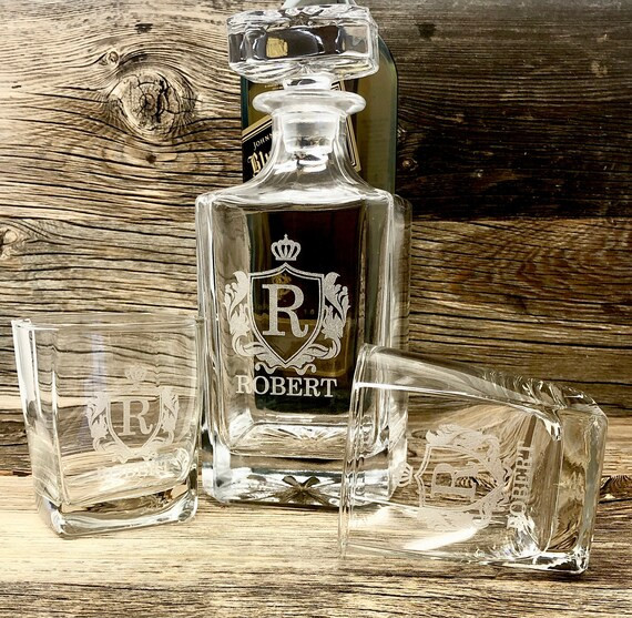 Father's Day Gifts - Decanter Set, Whiskey Decanter with Glasses, Personalized Decanter, Rocks Gl... | Etsy (US)