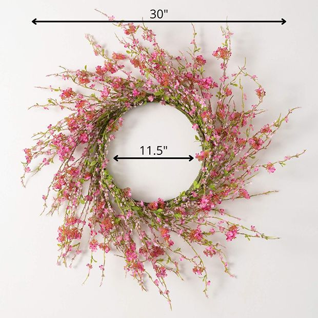 Pink Blossom Decorative Spring Wreath | Antique Farm House