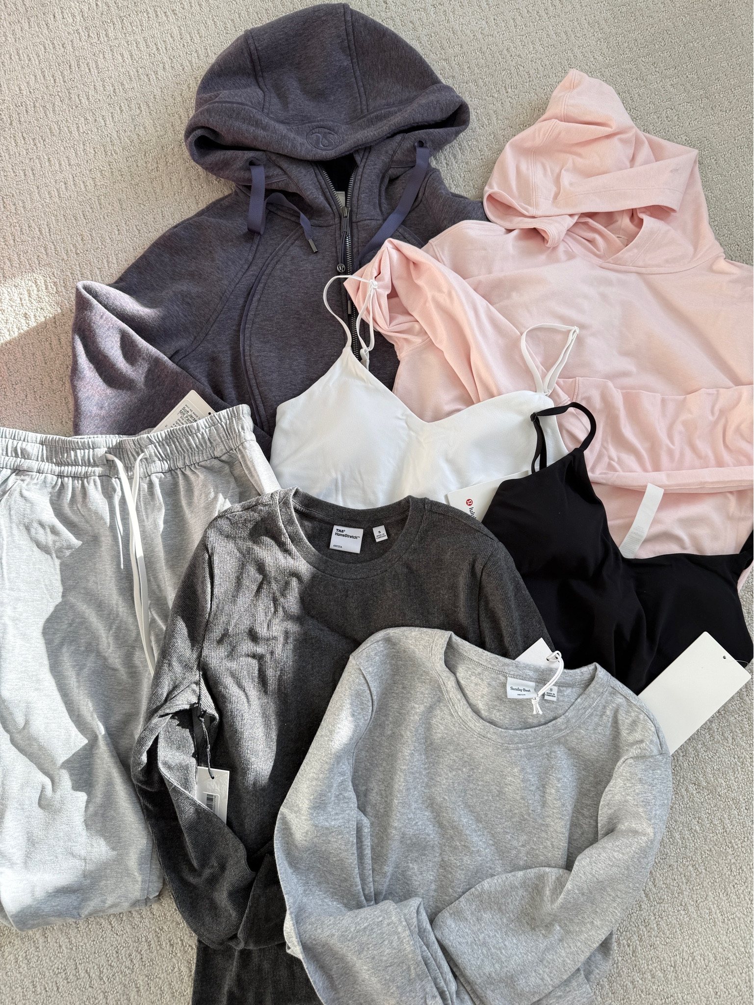 Recent haul from lululemon and Aritzia! 
Grey long sleeve size small
Tanks size 6
Pants size 2
Hoodies size 4

#LTKwinter #LTKcanada #LTKsale