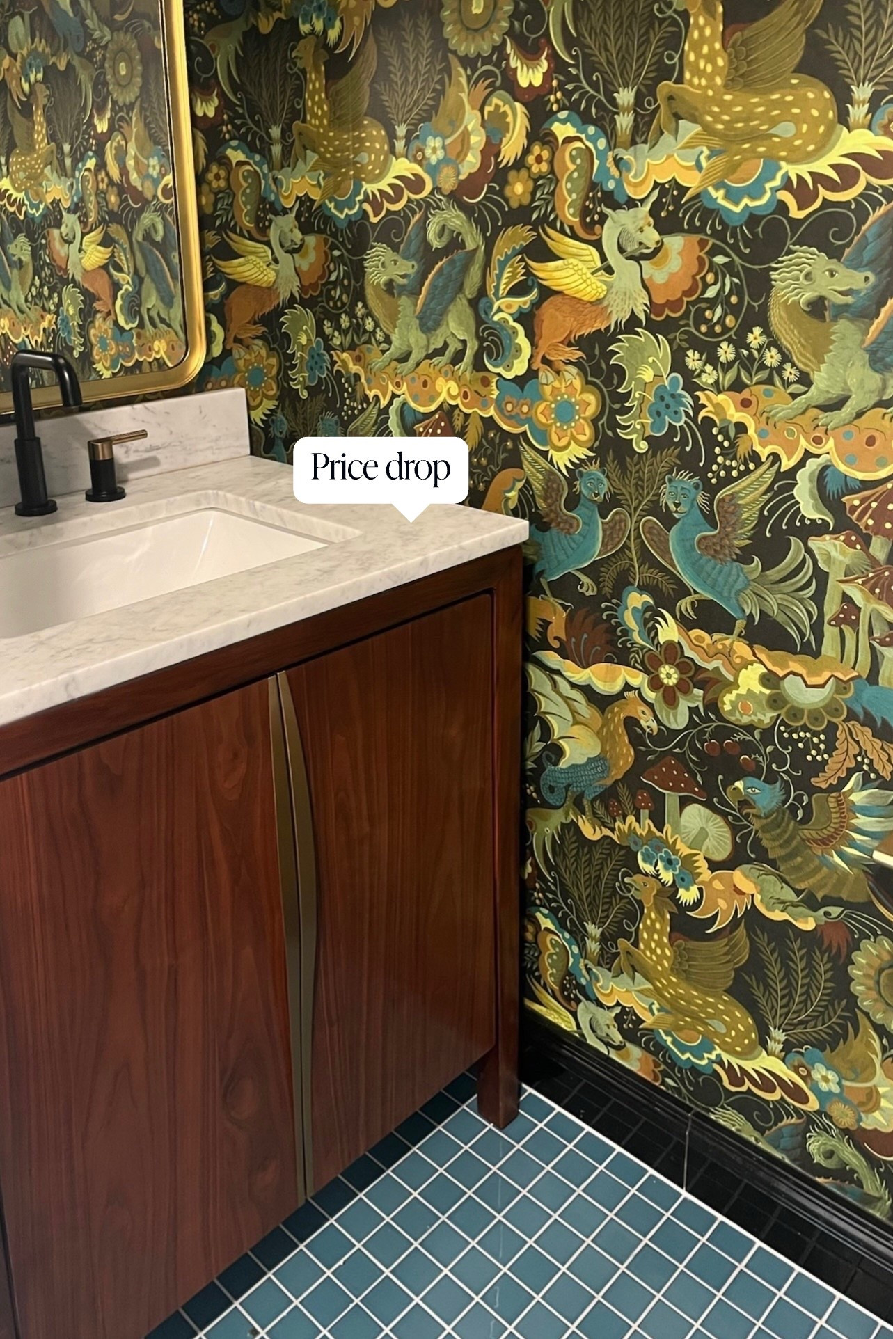 Friends — this luxurious bathroom vanity from @Wayfair is on major sale for Presidents’ Day! It’s made of solid walnut wood (no MDF!), has soft close doors, and the countertop is Italian marble! Seen above in a half bath project I’m working on. 🤍🖤

#LTKHome #LTKSaleAlert