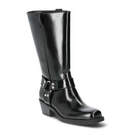 Time and Tru Women's Moto Hardware Boots, Sizes 6-11, Wide Width Available | Walmart (US)
