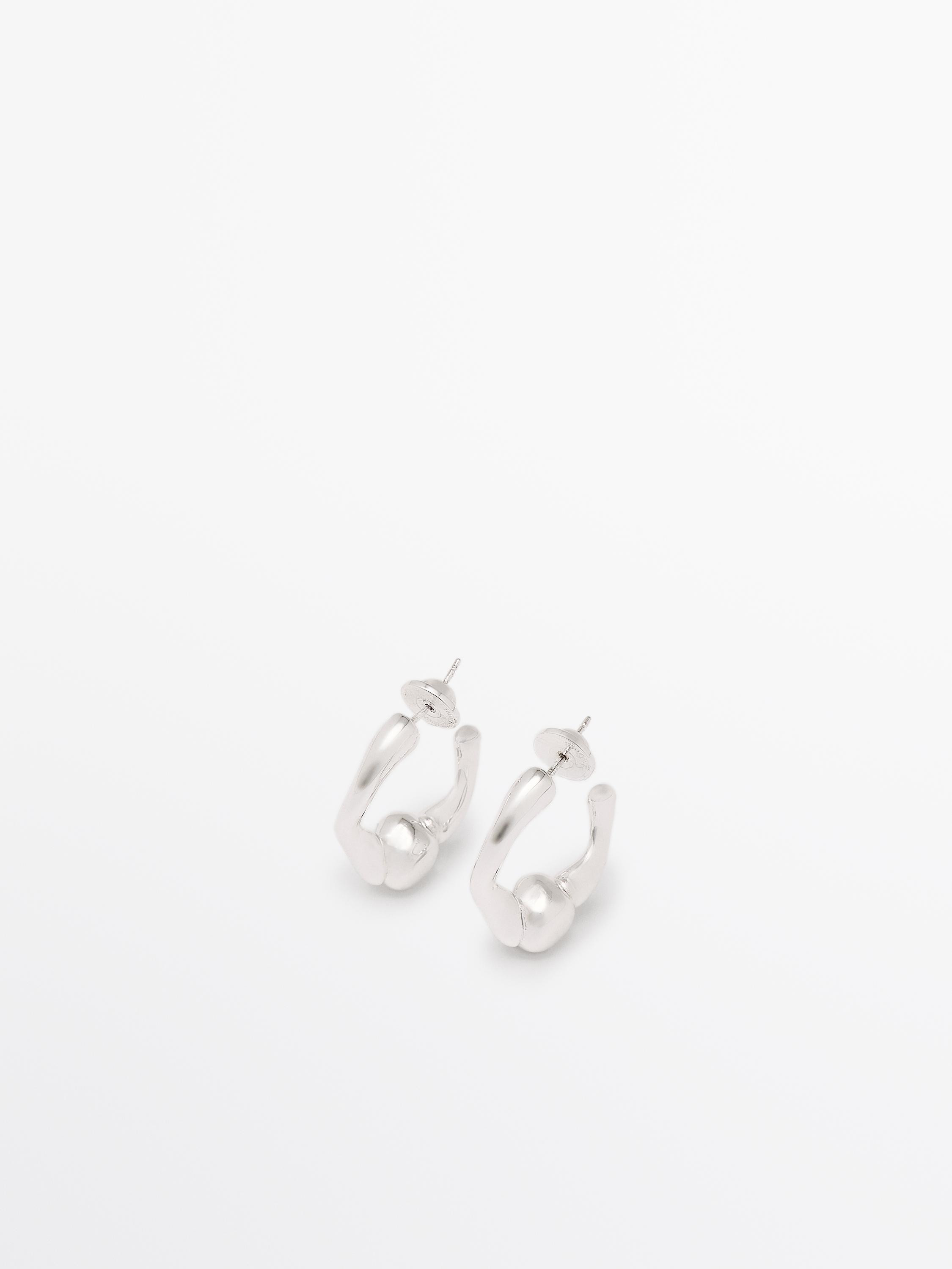 Ball hoop earrings | Massimo Dutti UK