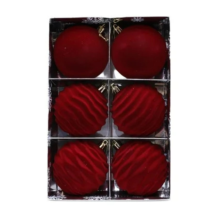 Jvbtvb 6Pcs Flocked Christmas Ball Ornaments, 3.15 Inch Shatterproof Tree Decor, Jumbo Holiday Hanging Decorations for Xmas Party Festive Decor | Walmart (US)
