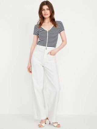 Extra High-Waisted Mariner Wide-Leg Jeans | Old Navy (US)