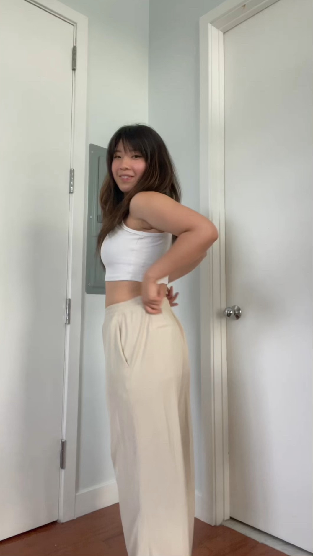 Shirt @dazy_fashion 
trousers @uniqlousa 
bag @pedroshoes_official (Code TIFFANY15 for 15% off) 
shoes @newbalance 
.
.
.
.
Summer outfits, outfit inspo, outfit ideas, Petite outfit inspo, everyday outfit, spring style, trousers, summer styling, blue shirt, button down, casual style, ootd details, cute outfit, summer style #ootd #grwm #summeroutfits #casualoutfits #outfitreel #outfitoftheday

#LTKunder50 #LTKitbag #LTKsalealert