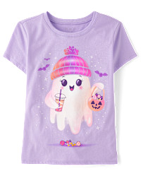 Girls Beanie Ghost Graphic Tee - purple | The Children's Place