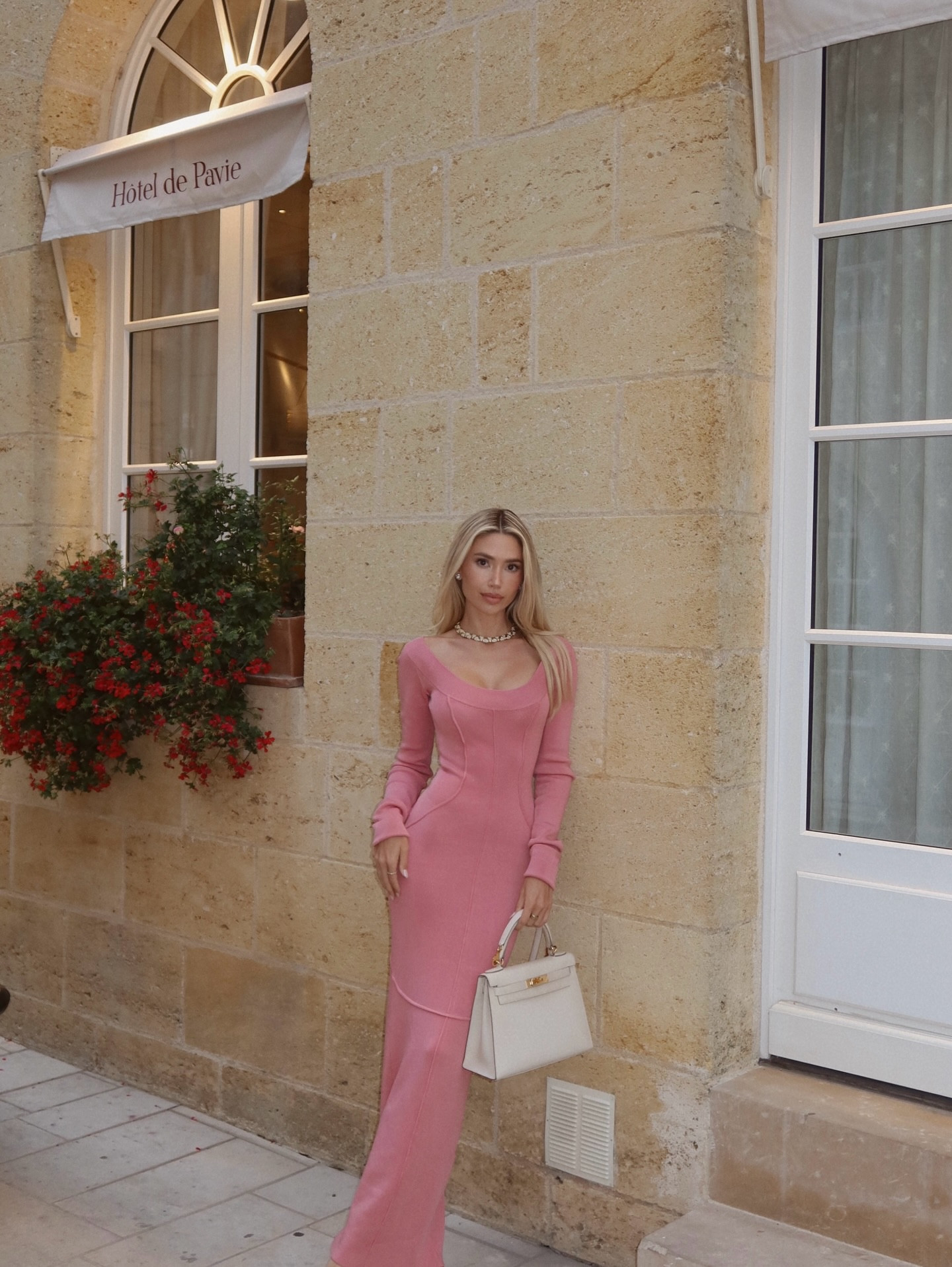 Out for dinner 🤍 dress linked in stories @revolve