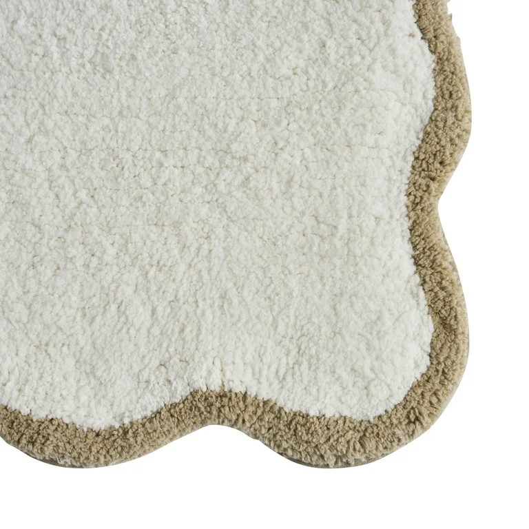 My Texas House Whitney Ivory Scallop Cotton Bath Rug, 20" x 32" | Walmart (US)