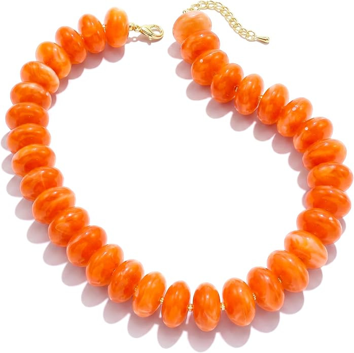 Elegance 11 designs Colorful Chunky Beaded Necklace for Women,Thick Acrylic Disc Bead Choker Stat... | Amazon (US)