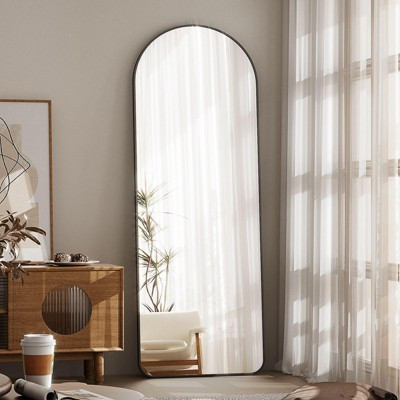 Arched Full Length Mirror, 64" x21" Floor Standing Dressing Mirror with Metal Frame for Bedroom or Living Room | Target