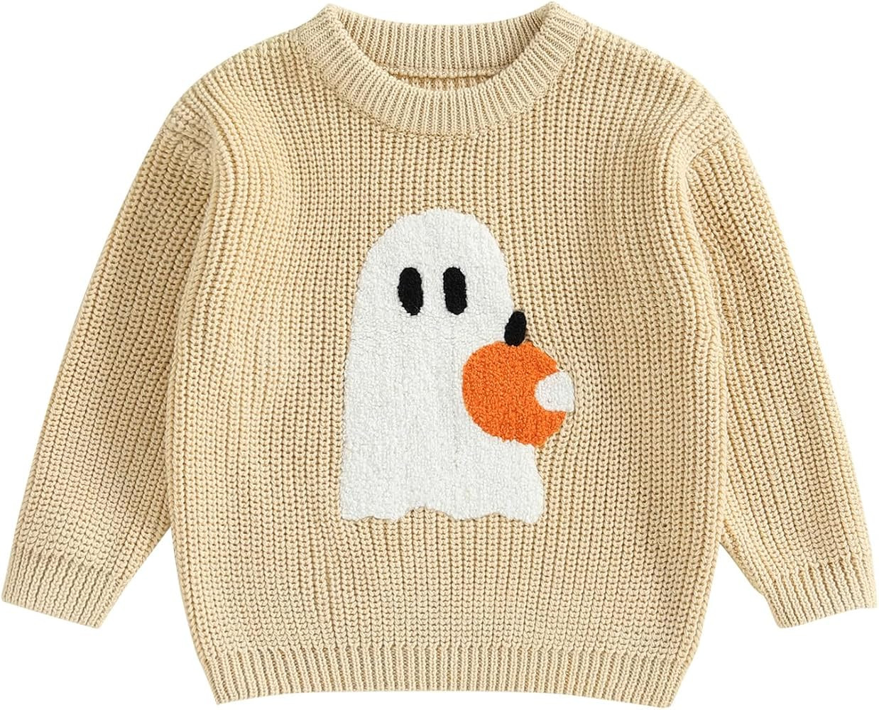 Baby Boy Girl Halloween Sweater Pumpkin Ghost Long Sleeve Chunky Knit Tops Newborn Fall Winter Cl... | Amazon (US)