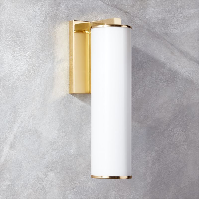 Ronda Modern Polished Brass Indoor/Outdoor Wall Sconce + Reviews | CB2 | CB2