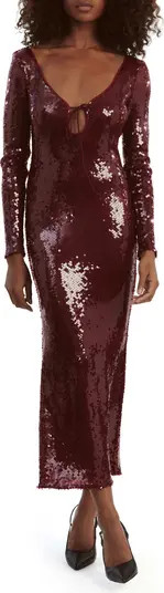 Verona Sequin Long Sleeve Maxi Dress | Nordstrom