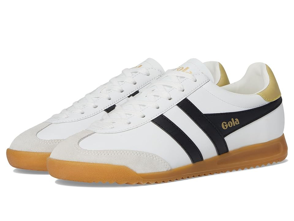 Gola Torpedo Leather Women's Shoes White/Black/Lemon : 9.5 B - Medium | Zappos