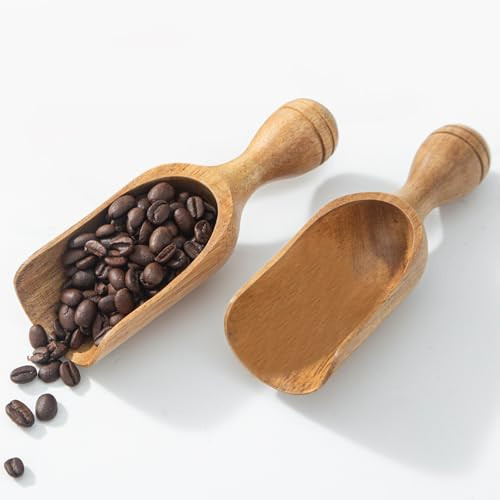 Large Wooden Scoops 5.9″ Big Wooden Coffee Scoops Shovel, 2PCS Wood Flour Scoop for Jars, Acacia Measuring Spoons Ground Coffee for Tea - Multifunctional Kitchen Scoop for Bath Salts,Laundry | Amazon (US)