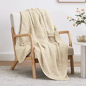 Amazon.com: Love's cabin 100% Cotton Muslin Blanket, 6 Layer Lightweight Breathable Gauze Throw B... | Amazon (US)