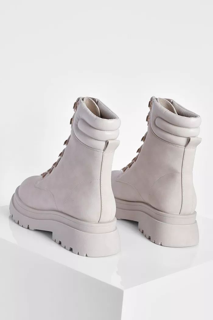 Cleated Sole Lace Up Hiker Boots | Boohoo.com (UK & IE)