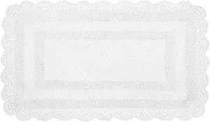 Laura Ashley Crochet Cotton 21x34 in. Bath Rug, Creamy White | Amazon (US)
