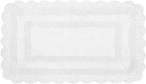 Laura Ashley Crochet Cotton 21x34 in. Bath Rug, Creamy White | Amazon (US)