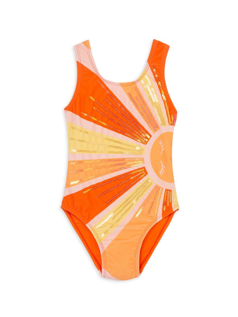 Little Girl's & Girl's Sunshine Sequin One-Piece Swimsuit | Saks Fifth Avenue