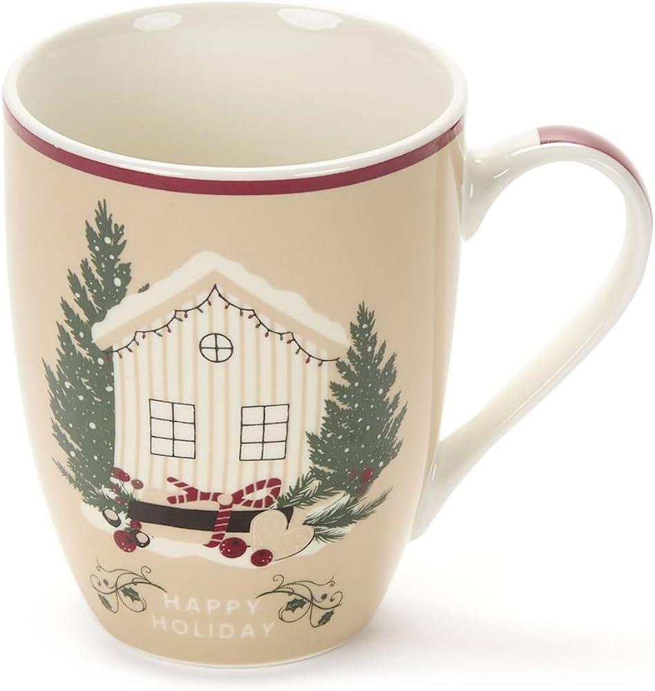 NUVOLE DI STOFFA Mug Tazza da latte natalizia in ceramica con manico Holly Jolly 350 ml 6 variant... | Amazon (IT)