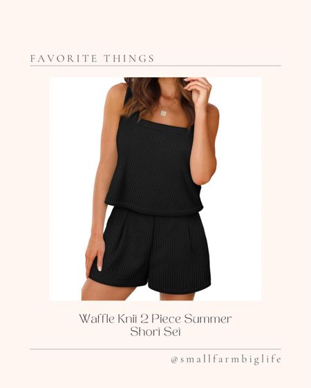 Women’s waffle knit 2 piece summer shorts and tank top set. Summer outfit. Vacation outfit. Travel outfit  

#LTKFindsUnder50 #LTKSeasonal #LTKOver40