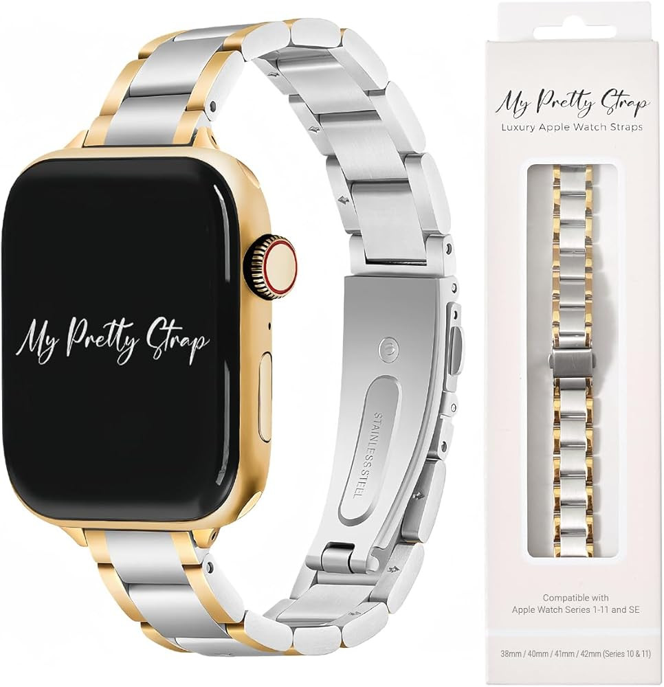 My Pretty Strap - Compatible Apple Watch Band Strap, Stainless Steel Fashion iWatch Replacement S... | Amazon (US)