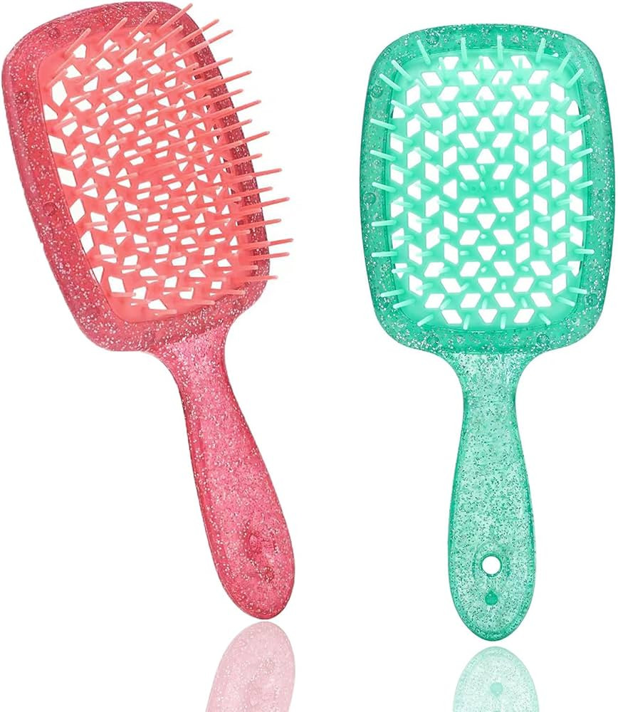 2PCS Hair Brush for All Wet Hair or Dry Hair, Durable Anti-Static Flash Vent Combs, Lightweight H... | Amazon (US)