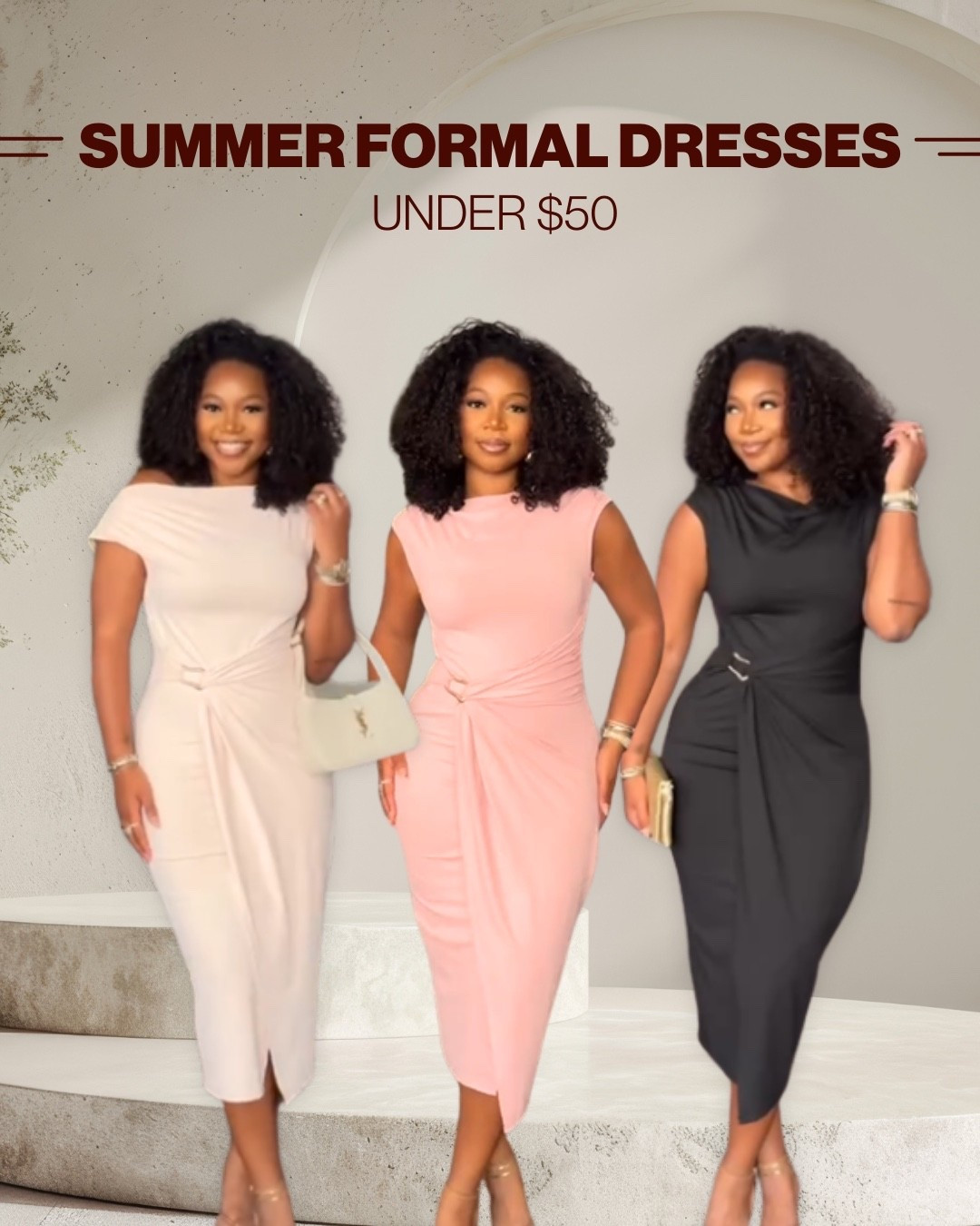 LOVE this dress! I am 5’9 200 lbs wearing a medium. Wearing m/l in my fav Shapewear. Linked bags and heels to pair with! Xoxo

#LTKstyletip #LTKmidsize