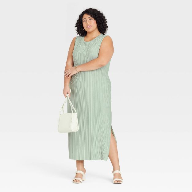 Women's Sleeveless Plisse Knit Dress - A New Day™ | Target