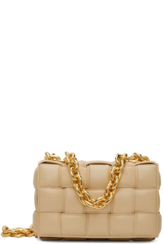 Bottega Veneta - Beige Padded Chain Cassette Bag | SSENSE
