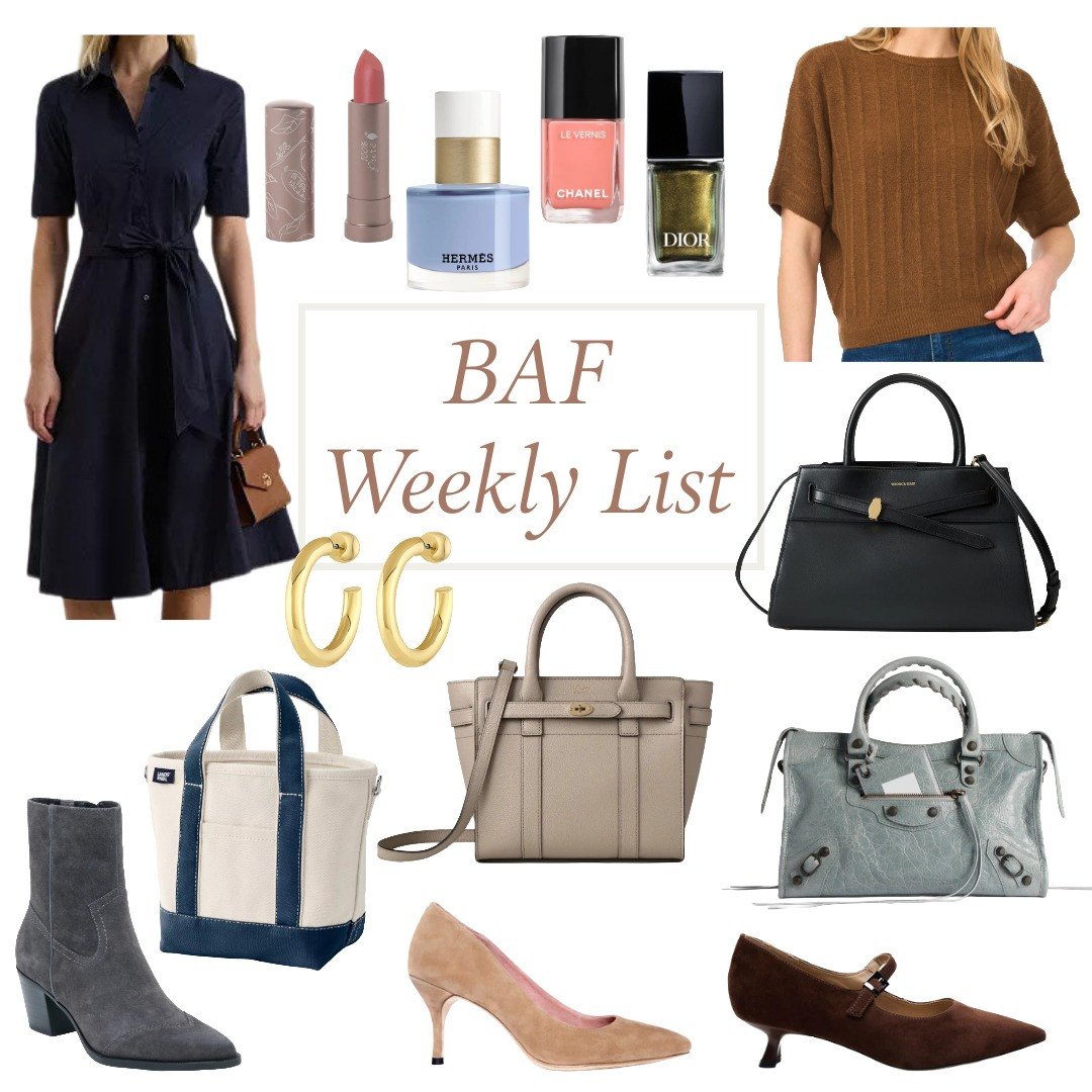 What's trending on the blog this week. Fall nail polish, sweaters, timeless handbags, suede shoes, and classic style. Love! 

 #LTKOver40 #LTKBeauty #LTKWorkwear