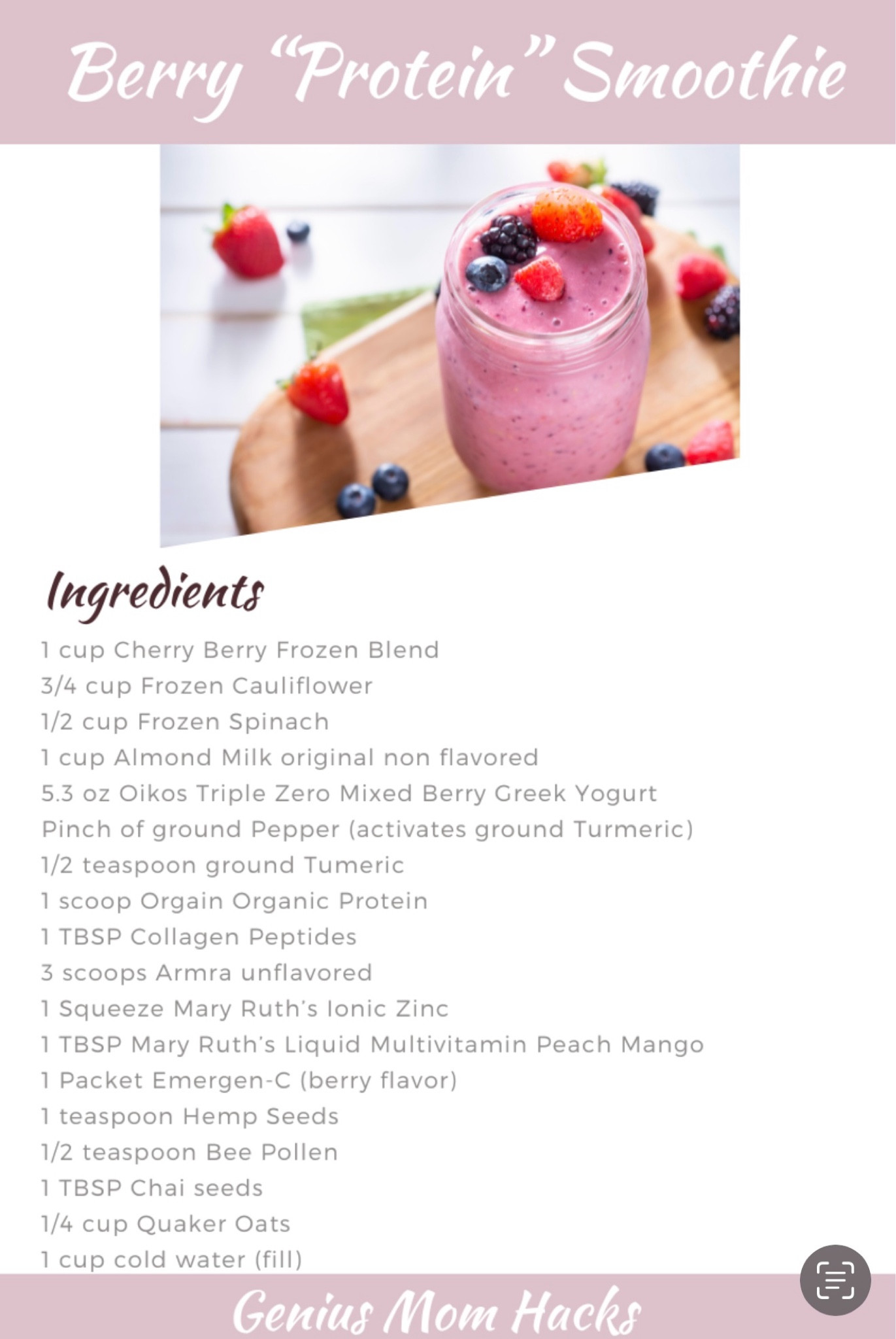 The best daily protein berry smoothie for busy moms on the go. Daily smoothie. Nutrition. 

#LTKFitness #LTKU #LTKActive