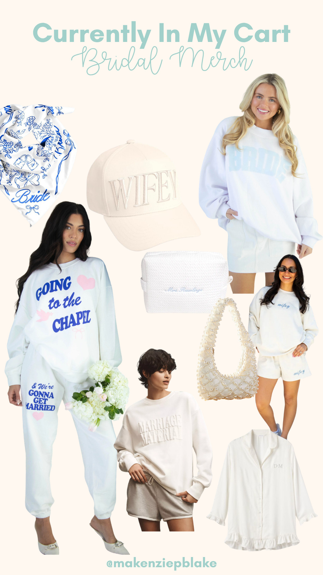 currently in my cart lately: bridal pieces that feel fun, relaxed, and easy to wear throughout engagement season 🤍

I’ve been loving the mix of cozy sweat sets, subtle “bride” details, and keepsake accessories that work for travel days, getting ready moments, bachelorette weekends, and everything leading up to the wedding. such cute ways to make the season feel extra special without overdoing it.

sharing everything from this edit here ✨ 

 #LTKdayinmylife #LTKgrwm #LTKWedding