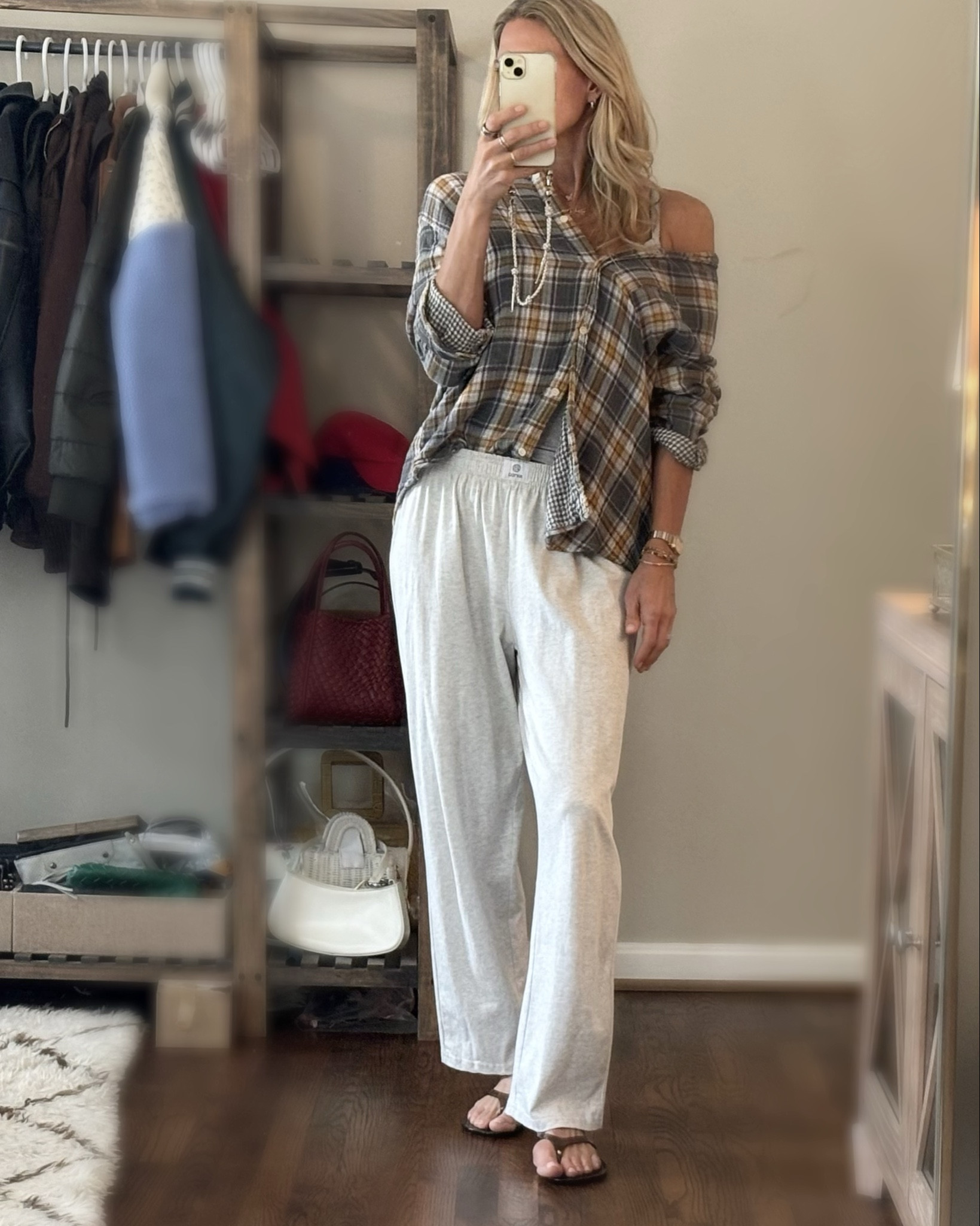 Long, thin boxer pants that are perfect for spring into summer.  Paired with any old flannel and my favorite elevated tank tops from @Aritzia 

#LTKTall #LTKootd #LTKOver40