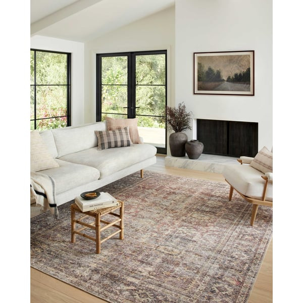 Georgie GER-06 Bordeaux/Antique Ivory Printed Area Rug | Rugs Direct