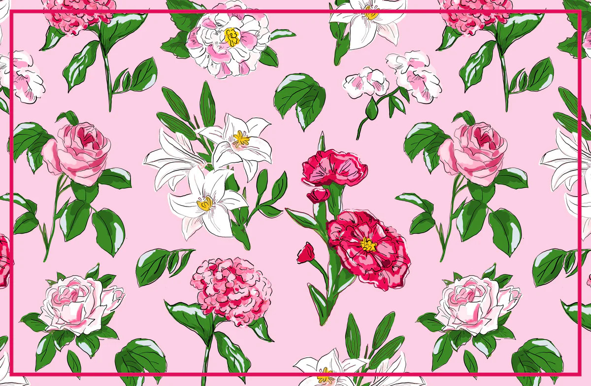 Flirty Floral Paper Tear-away Placemat Pad | Taylor Beach Design