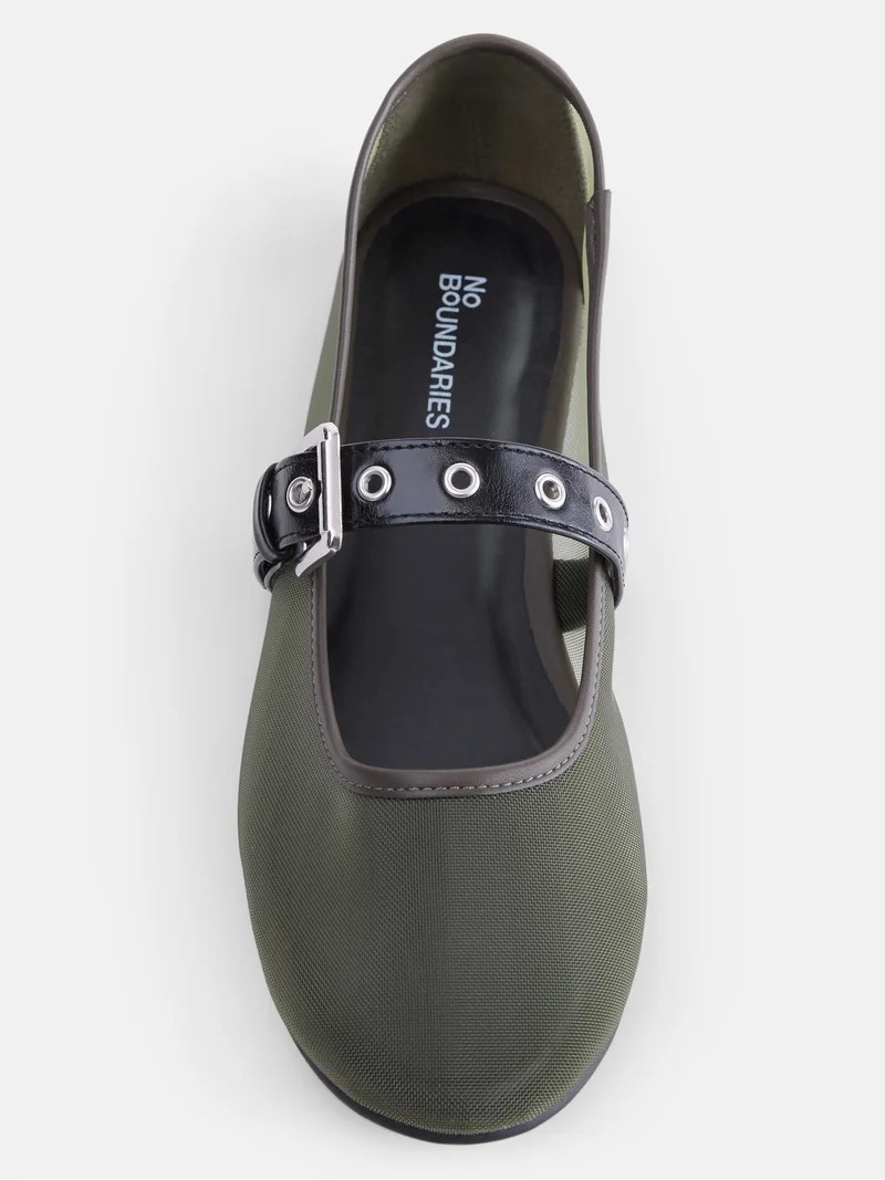 No Boundaries Women\u2019s Mesh Mary Jane Flats | Walmart (US)