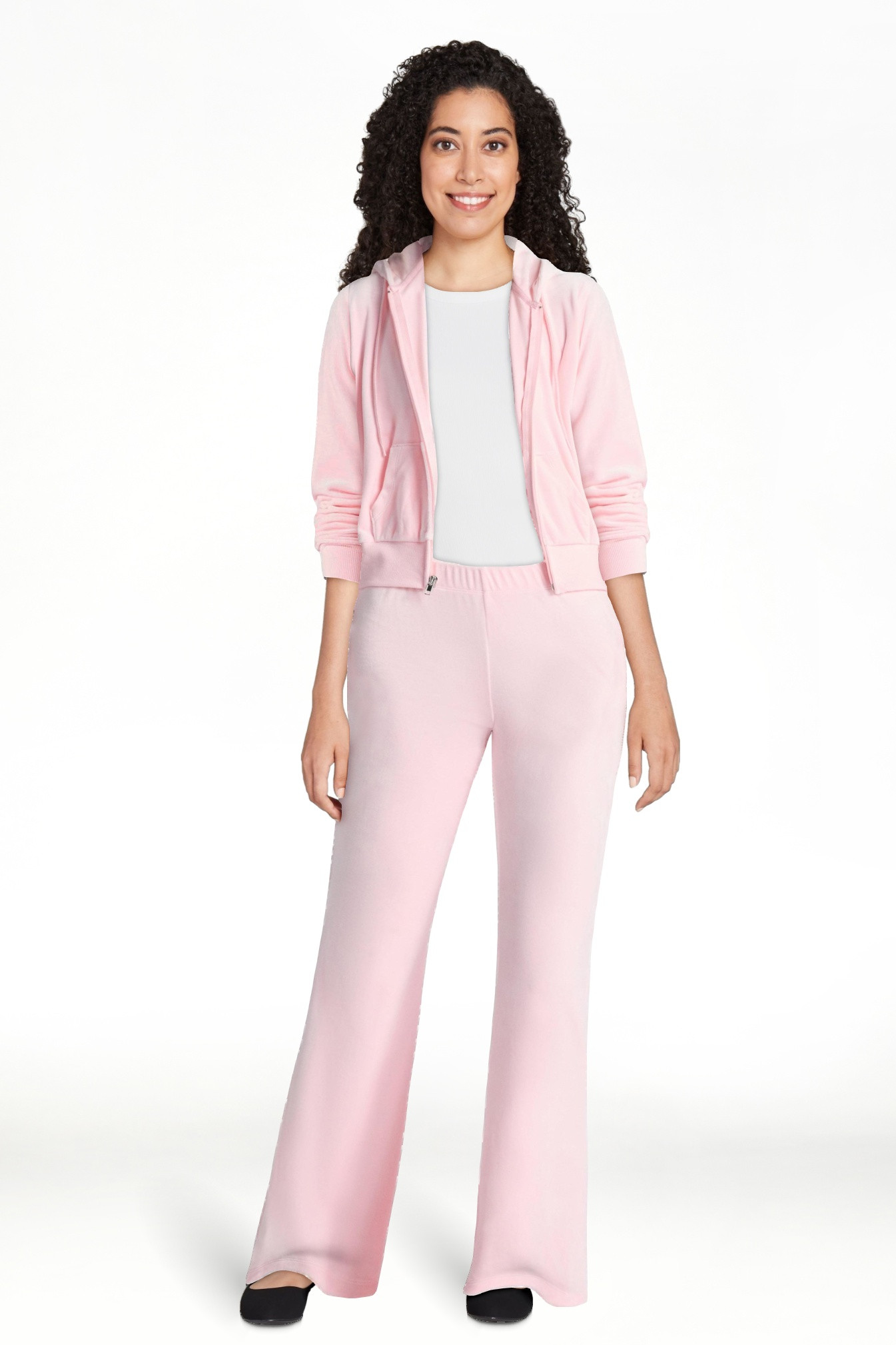 No Boundaries Conjunto de Sudadera con Capucha y Pantalones Acampanados de Terciopelo 2 Piezas, M... | Walmart (US)