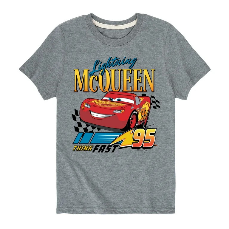 Disney's Cars - Lightning McQueen Think Fast - Boy's Toddler And Youth Short Sleeve Graphic T-Shi... | Walmart (US)
