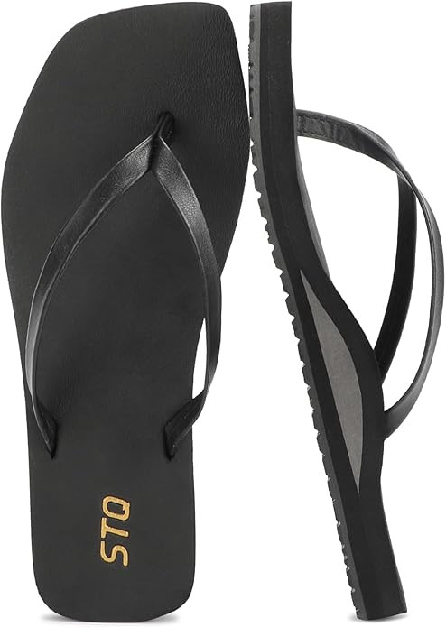 STQ Women's Square Toe Flip Flops Orthopedic Beach Sandals Summer Arch Support Comfortable Casual... | Amazon (US)