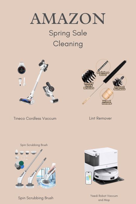 Amazon spring sale! 

Spring cleaning, cleaning items, robot vacuum, tineco vacuum, lint brush, scrub brush, bathroom cleaning, kitchen cleaning, home cleaning 

#LTKhome #LTKfamily #LTKkids