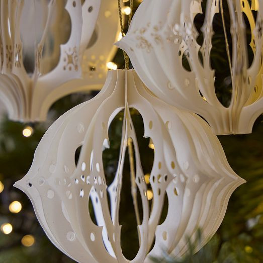Punched Paper Ornaments (Set of 3) | West Elm (US)